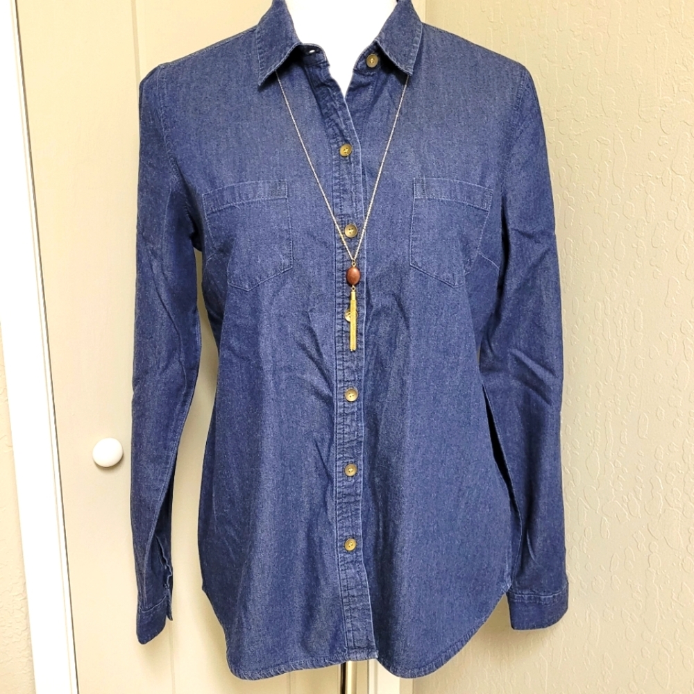 The Limited classic dark denim button-down tailored fit